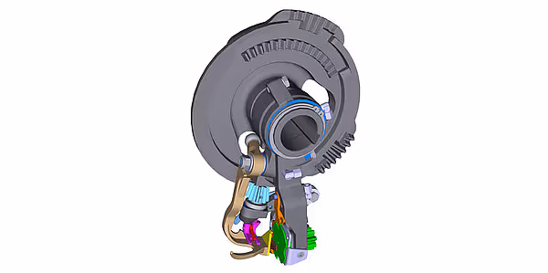 Teknisk illustrasjon som viser de indre komponentene og mekanismen i en Krone BigPack Gen 5 storballpresse.