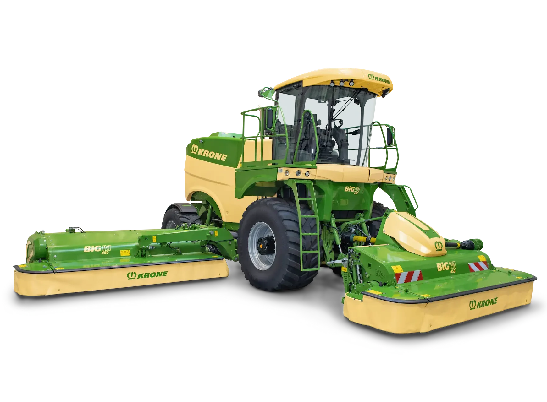 Studiobilde av en Krone Big M 450 selvgående slåmaskin