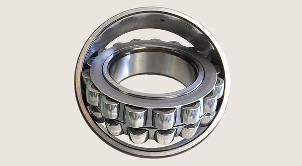 Kulelageret til KRONE VariPack Pro med synlige kuler og innvendig konstruksjon. Lageret har metallisk overflate og robust utforming.