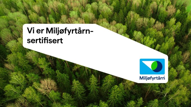 miljøfyrtårn logo med skog i bakgrunn
