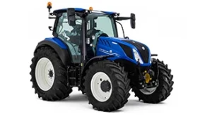 Studiobilde av New Holland T5-serien sett forfra fra siden