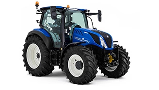 Studiobilde av New Holland T5-serien sett forfra fra siden
